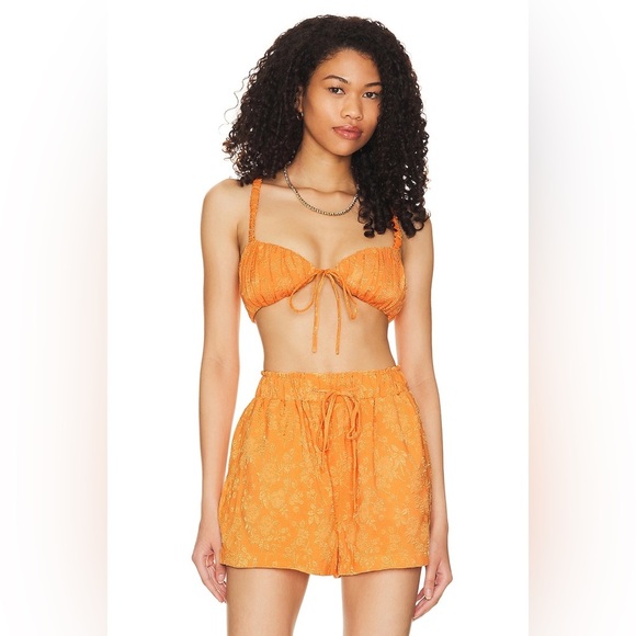 LPA Robin Scrunchie Bralette Top in Tangerine Dream - Picture 1 of 9